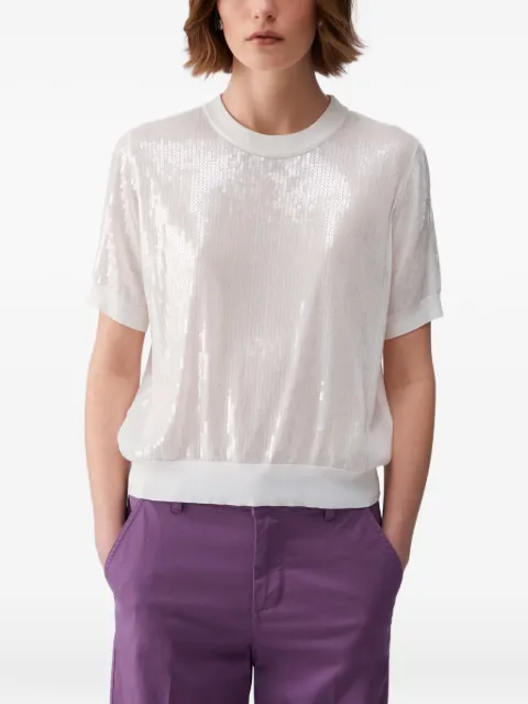 LIU JO top with sequins White WA6216MA68R