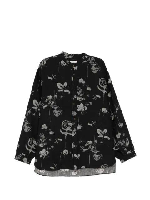 CALMLENCE floral-print shirt Black SHIRT041