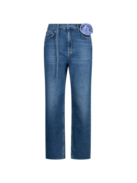 LIU JO frayed-hem belted straight-leg jeans Blue UA6249D024479022