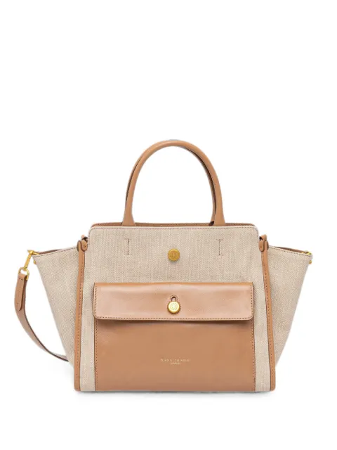 GIANNI CHIARINI Cher leather-trim canvas tote bag Neutrals BS12265FRSHRL