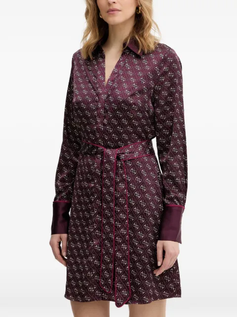 GUESS USA Blerta 4G-print belted mini dress Purple W6RK90WF1T2