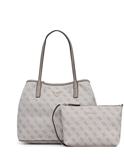 GUESS USA Victtoria monogram-pattern logo-plaque tote bag Grey HWESG951428