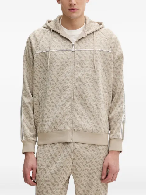 GUESS USA 4G monogram-print zip-up hoodie Neutrals Z5BQ13K2042