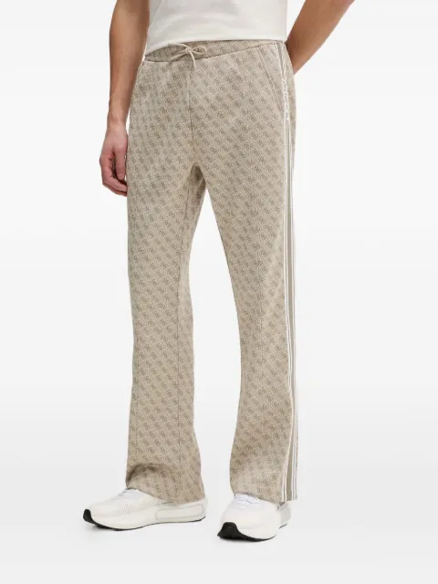 GUESS USA monogram-pattern side-stripe track pants Neutrals Z5BB07K2042