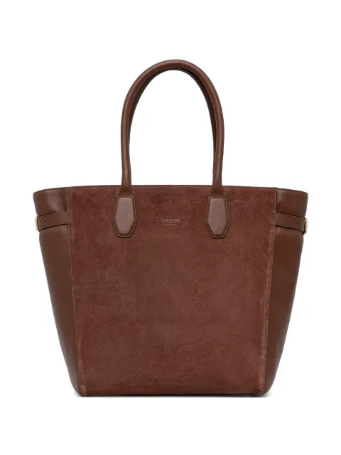 GUESS USA Anitha suede-panel tote bag Brown HWANSSP6204