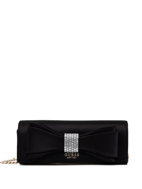 GUESS USA mini Elsie bow-embellishment clutch bag Black HWSS9650710