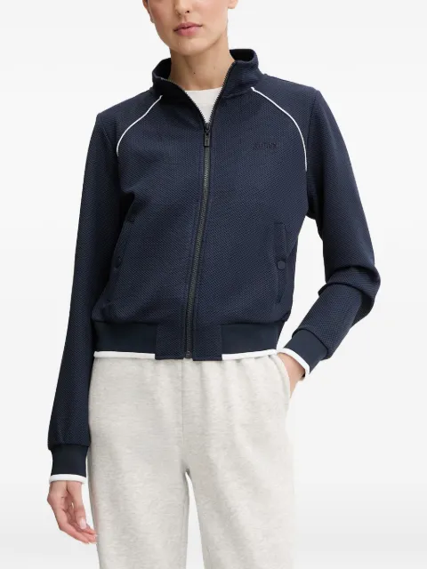 GUESS USA zip-up textured sweatshirt Blue V6GQ05K2916