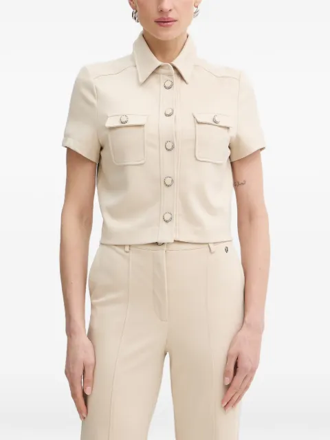 GUESS USA Olga flap-pocket buttoned shirt Neutrals W6RH83KCMU2
