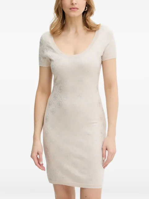 GUESS USA logo-embellished short-sleeve dress Neutrals W6RK92Z3JD2