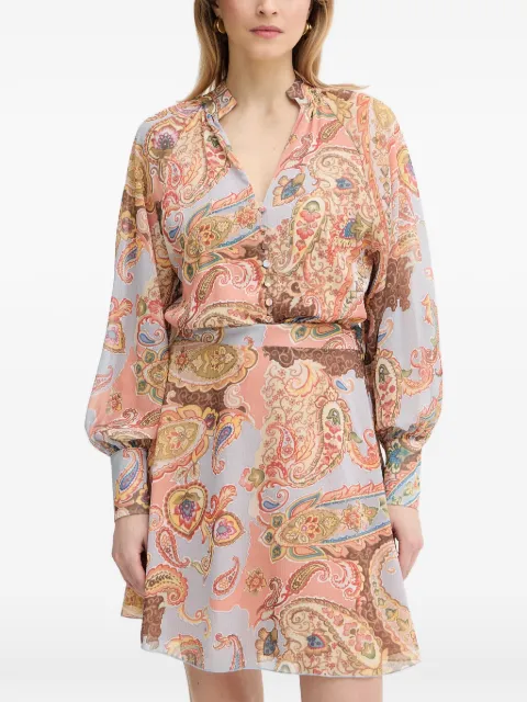 GUESS USA paisley-print balloon-sleeve mini dress Blue W6PK0ZWP691