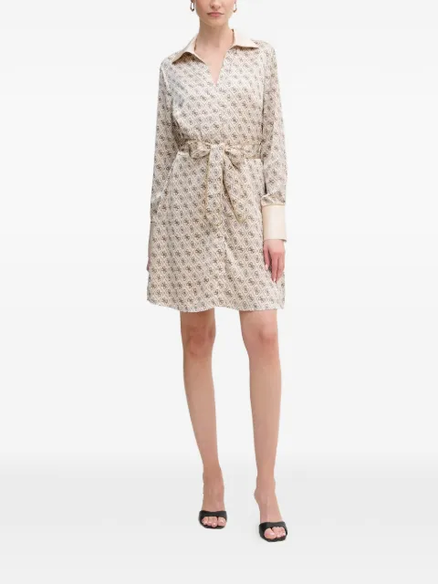 GUESS USA patterned belted mini dress Neutrals W6RK90WF1T2