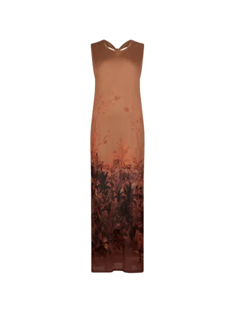 LIU JO long printed knit dress Neutrals CA6333MA71NP9655