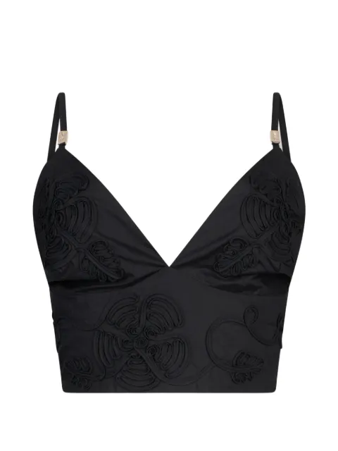 LIU JO poplin top with embroidery Black CA6181T039A22222