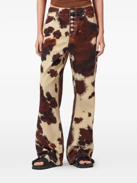 AllSaints Taya cow-print jeans Neutrals W042EE