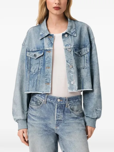 AllSaints Anders Terry Illusion crop jacket Blue W110PE