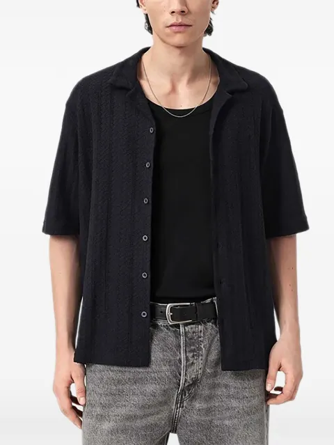 AllSaints short-sleeve textured shirt Black M038SE