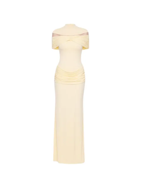 CHATS BY C.DAM Marlene draped maxi dress Yellow CV359MARLENE