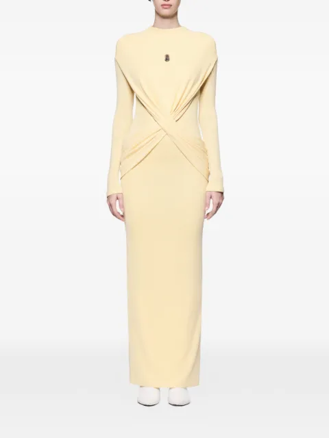 CHATS BY C.DAM Zora diagonal-draping maxi dress Neutrals CV376AZORA