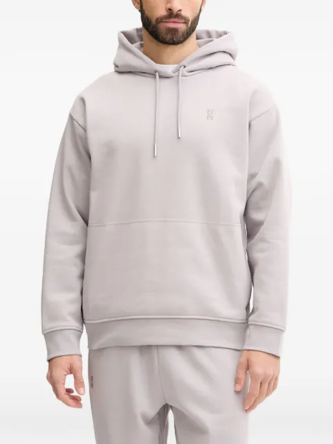 On embroidered-logo hoodie Grey 1MG11224425