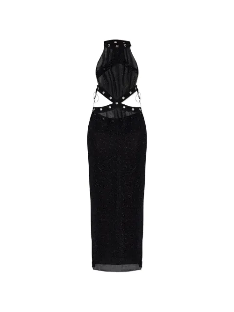 Oséree halterneck maxi dress Black OLS261LUREX