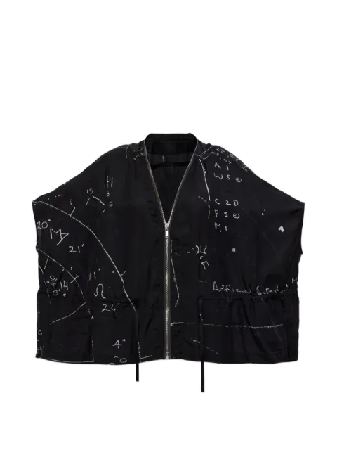 Rick Owens zip printed jacket Black RP01F6733KP1