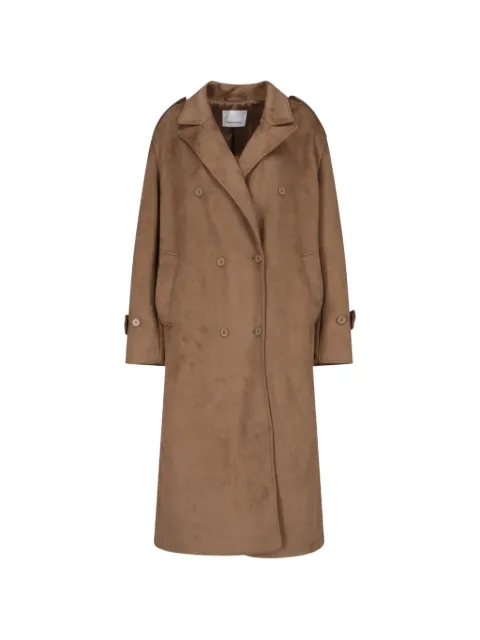 The Frankie Shop double-breasted coat Brown PEMBROKEFAUXSUEDETRENCH