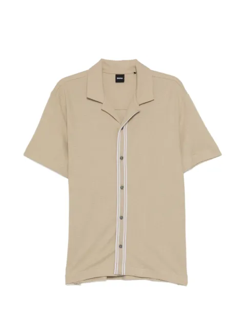 BOSS knitted button shirt Neutrals 50558866