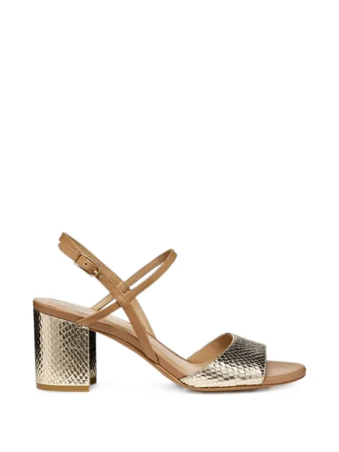 Geox Virnilisa snake-effect buckle-strap heeled sandals Gold D65YZB0KYTU