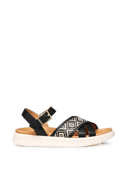Geox Xand 2S woven-panel buckled sandals Black D65PAB09B11