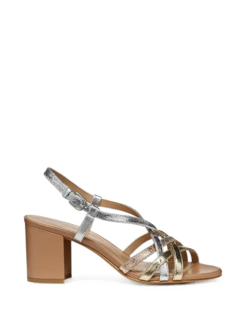 Geox Virnilisa cracked-effect multi-strap heeled sandals Silver D55YZB0KYBN