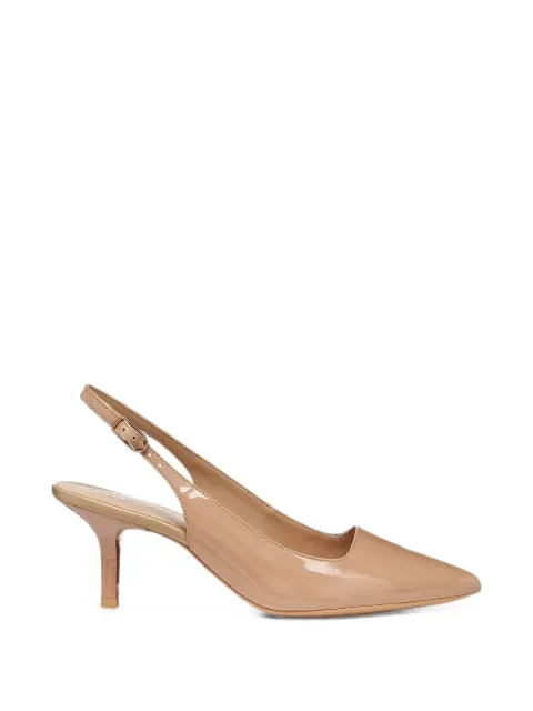 Geox Kleopy patent-finish slingback-strap heeled pumps Neutrals D65YBD00066