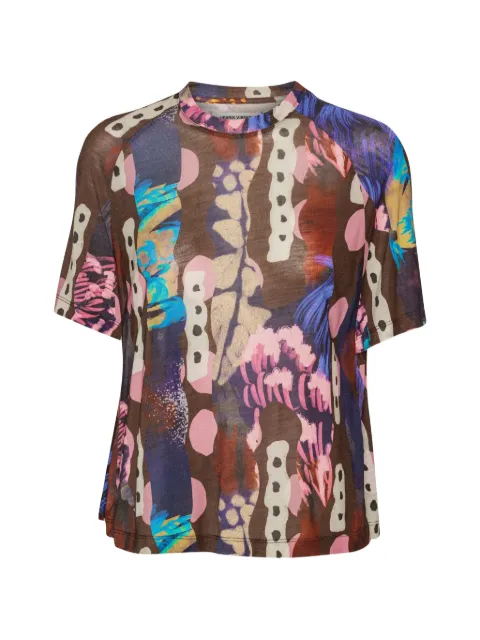 Henrik Vibskov polliwog-print raglan-sleeve T-shirt Brown SS26KEYF806