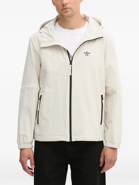 Aeronautica Militare logo-embroidered hooded jacket Neutrals AB3051UCT04291