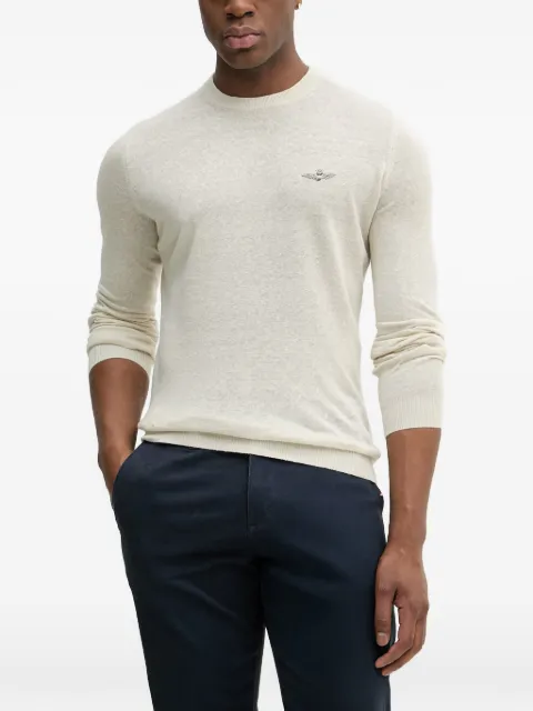 Aeronautica Militare logo-embroidered sweater Neutrals MA1623UL00935