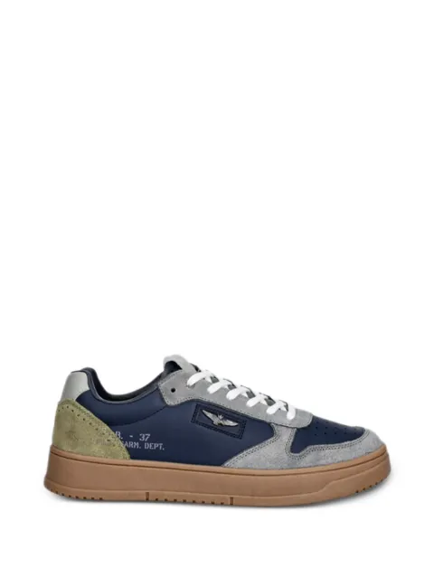 Aeronautica Militare panelled lace-up sneakers Blue 261SC0235UPL00244