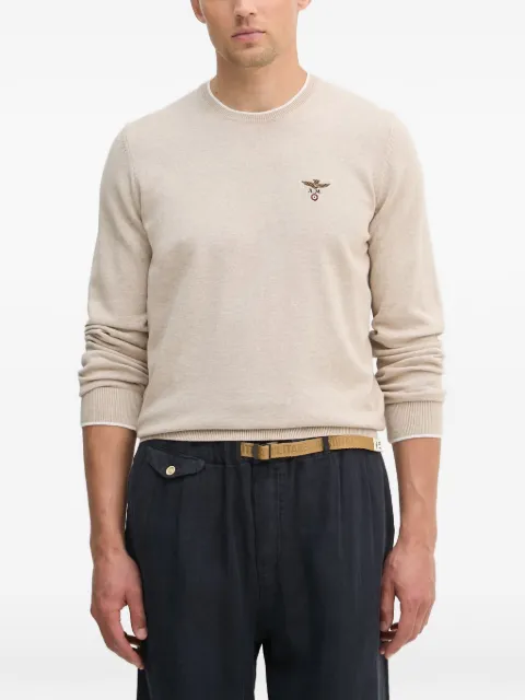 Aeronautica Militare logo-embroidered sweater Neutrals MA1631UL00506