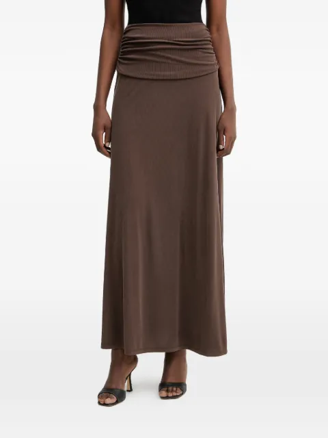 GUESS USA Milena gathered-detail midi skirt Brown W6RD58KAQL2