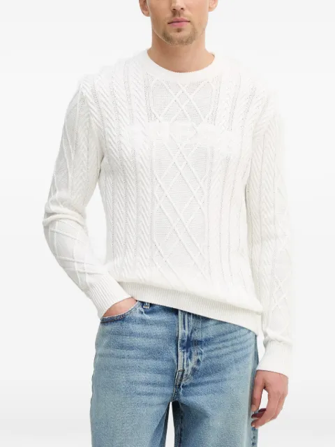 GUESS USA Konrad textured-knit sweater White M6RR32Z3FB1