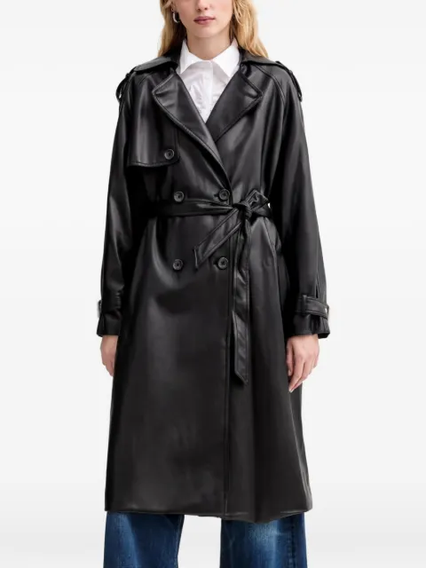 GUESS USA buttoned belted coat Black W6RL19WJ590