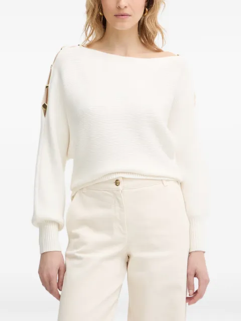 GUESS USA button-embellished ribbed sweater Neutrals W6RR09Z2ZK2