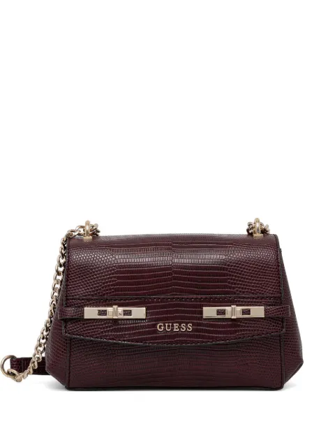 GUESS USA Melinda mini lizard-effect crossbody bag Red HWKL9933780