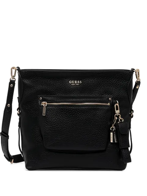 GUESS USA pebbled-effect zip-pocket tote bag Black HWBG9501040