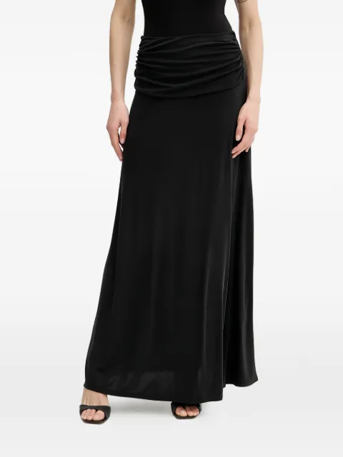 GUESS USA gathered maxi skirt Black W6RD58KAQL2