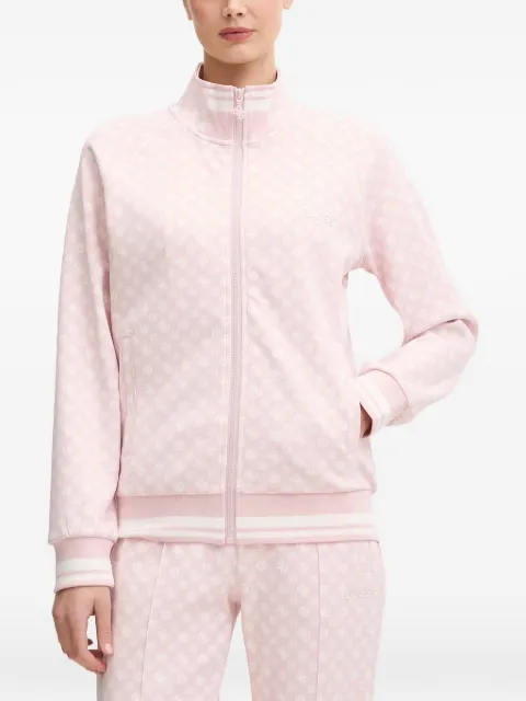 GUESS USA Aggie monogram-print zip-up sweatshirt Pink V5YQ03KB212