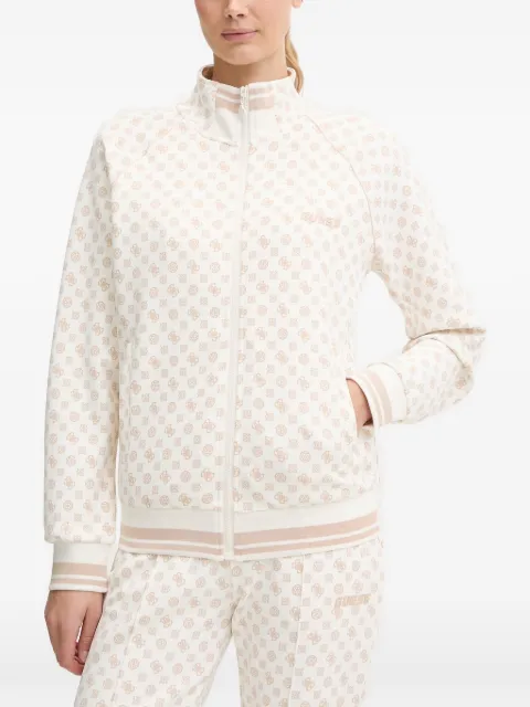 GUESS USA monogram-print zip-up top Neutrals V5YQ03KB212