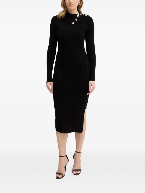 GUESS USA Priscilla button-detail midi dress Black W6RK01Z2YJ2