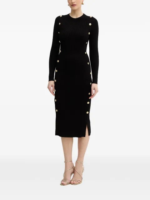 GUESS USA button-embellished midi dress Black W6RK06Z2YJ2