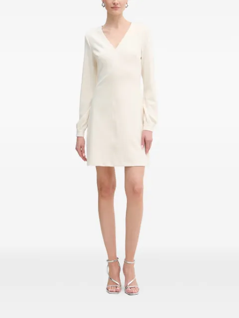 GUESS USA Evelina V-neck long-sleeve mini dress White W6RK30KCBO2