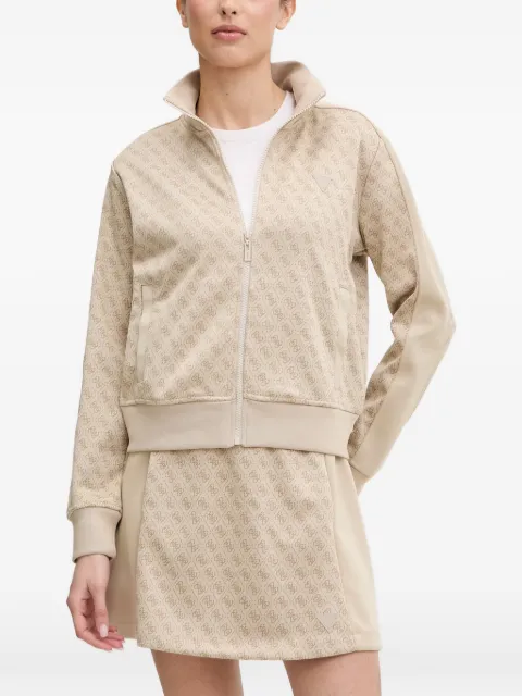 GUESS USA Maya monogram zip-up sweatshirt Neutrals V6RQ08K2042
