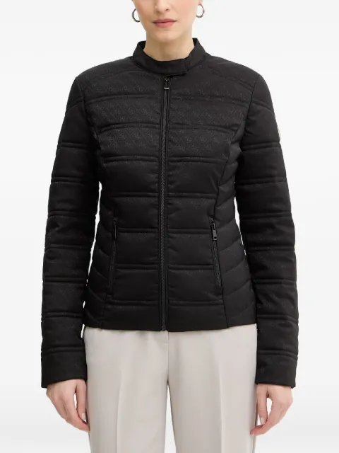 GUESS USA New Vona zip-up quilted jacket Black W6RL02WJ492